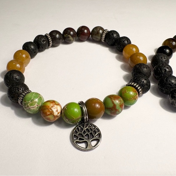 Elegant Beaded Bracelet Set with Tree Charms, great to share with a friend! - Picture 4 of 7